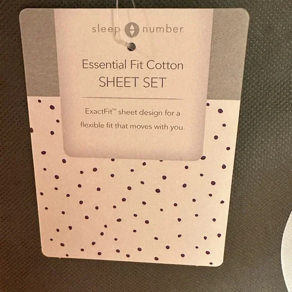 Sleep Number White with Plum Dot Sheet Set - Picture 2 of 5